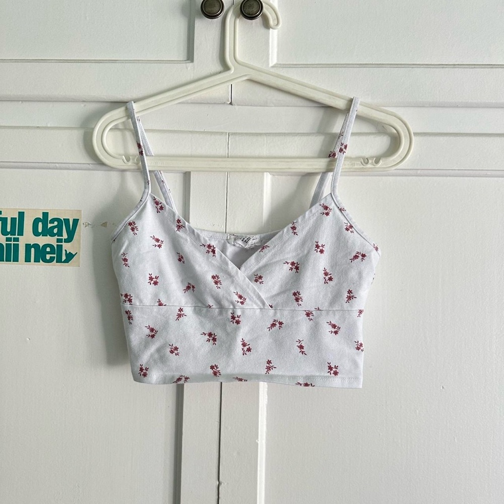 Floral White Crop Top
